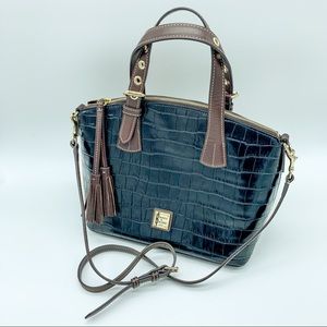 Croco Embossed Dooney & Bourke Leather Satchel